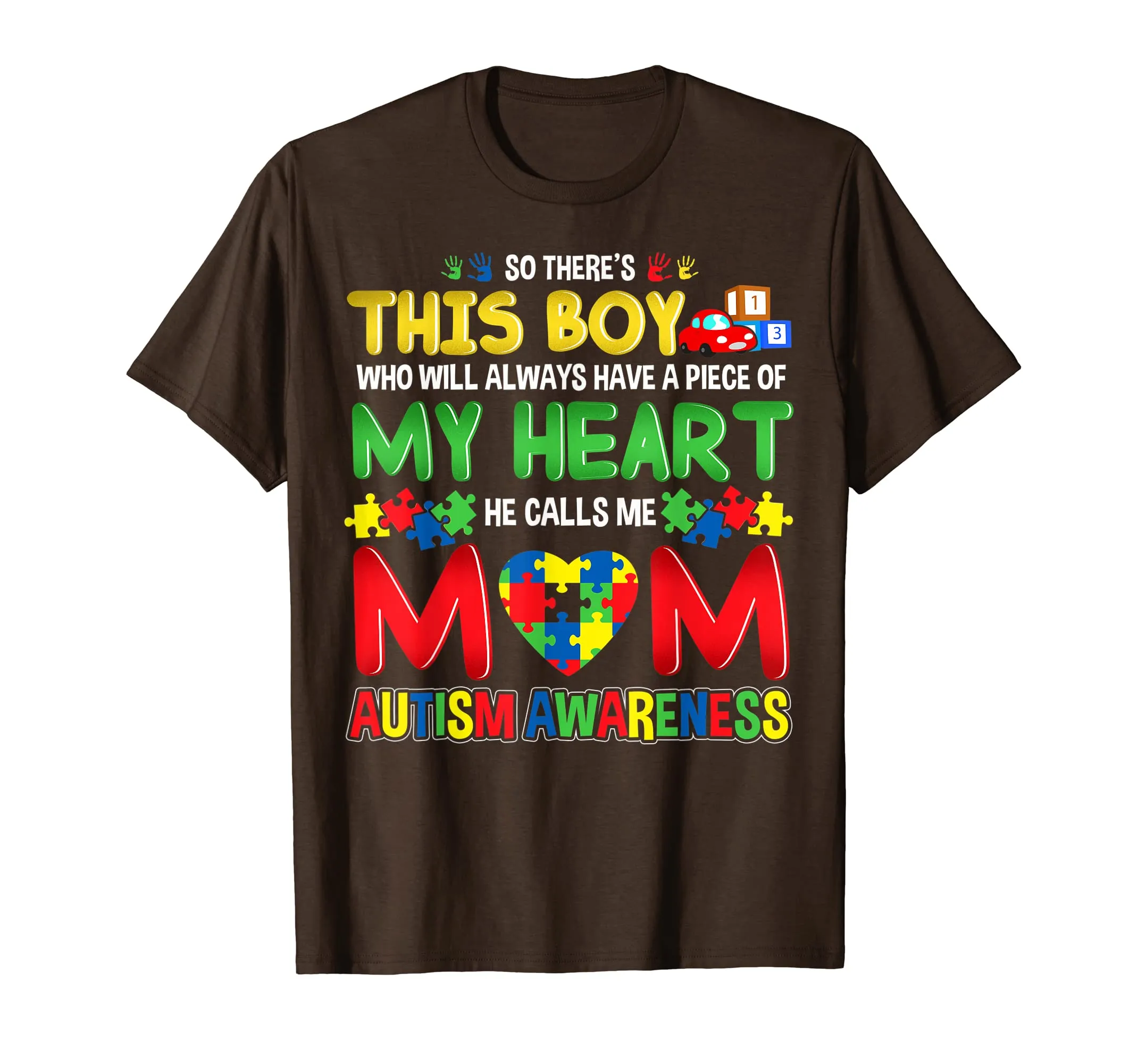 Mom Autism Awareness T-Shirt Mother of Boys Gift