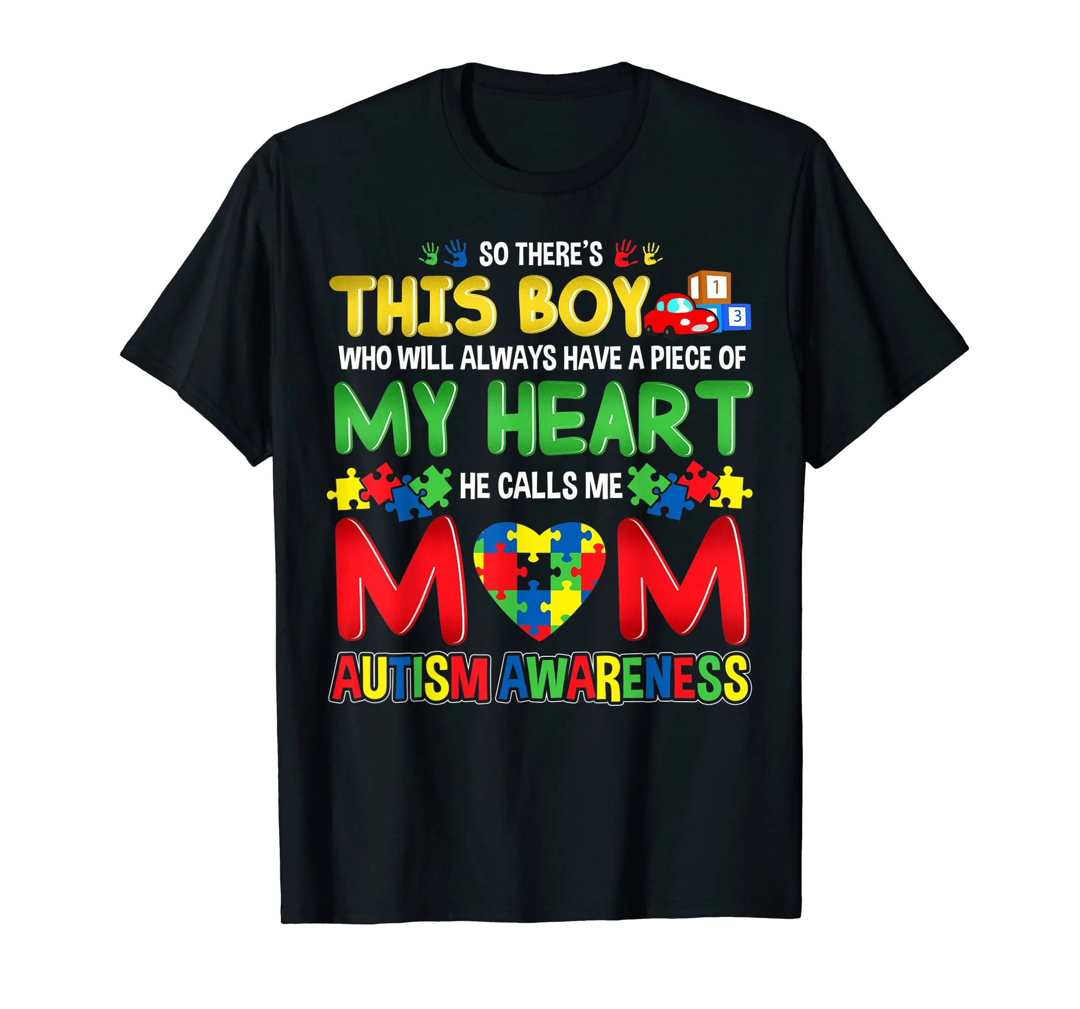 Mom Autism Awareness T-Shirt Mother of Boys Gift