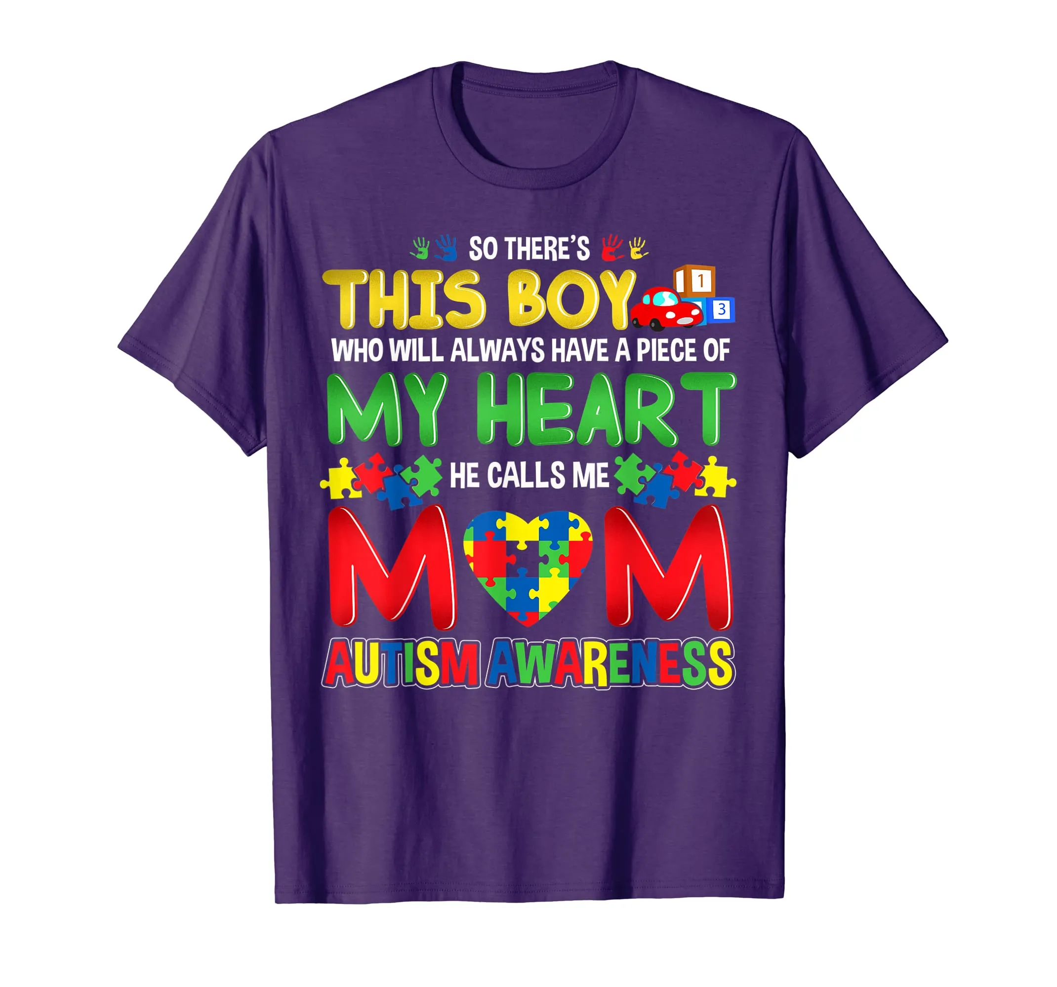 Mom Autism Awareness T-Shirt Mother of Boys Gift