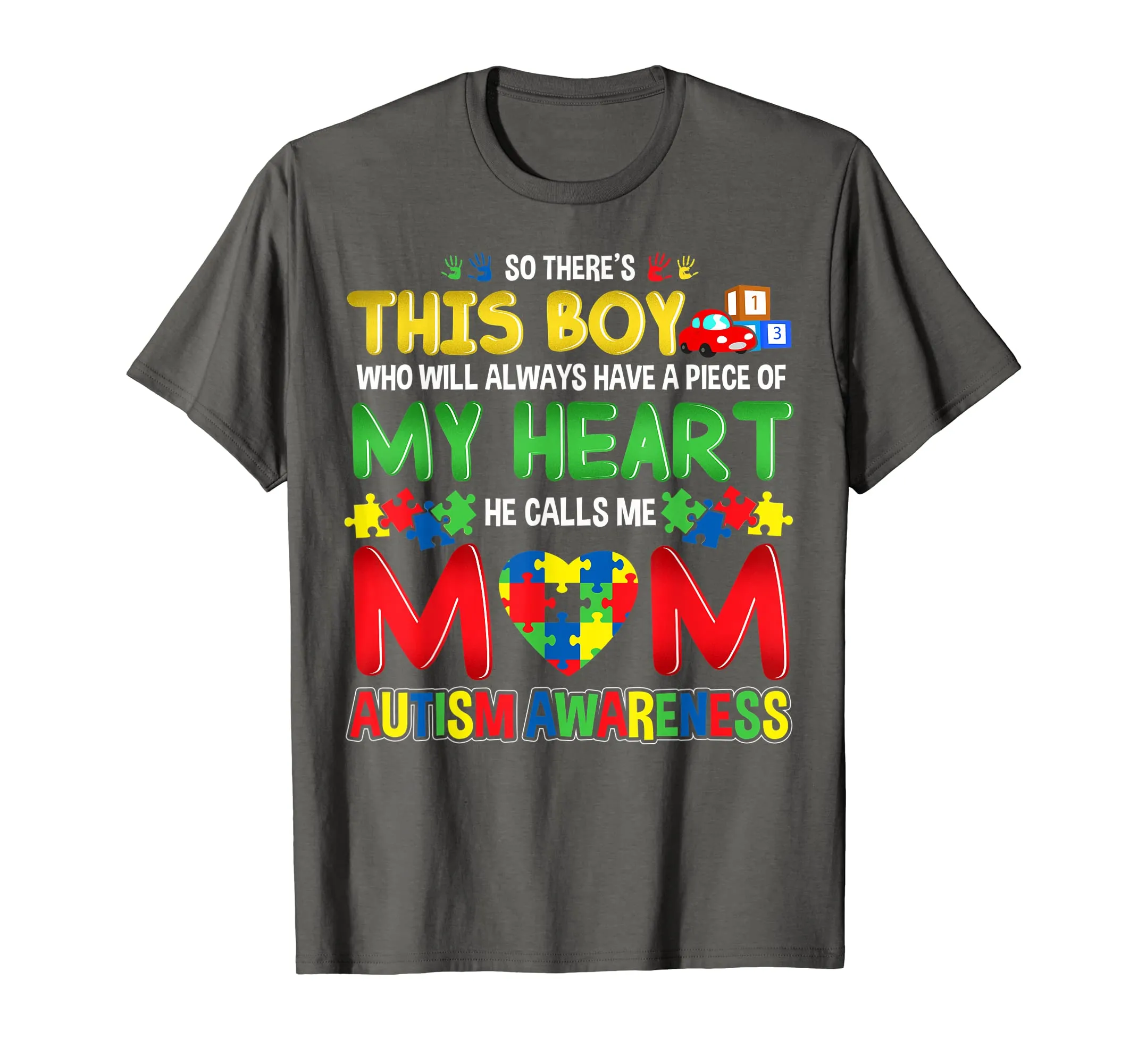 Mom Autism Awareness T-Shirt Mother of Boys Gift