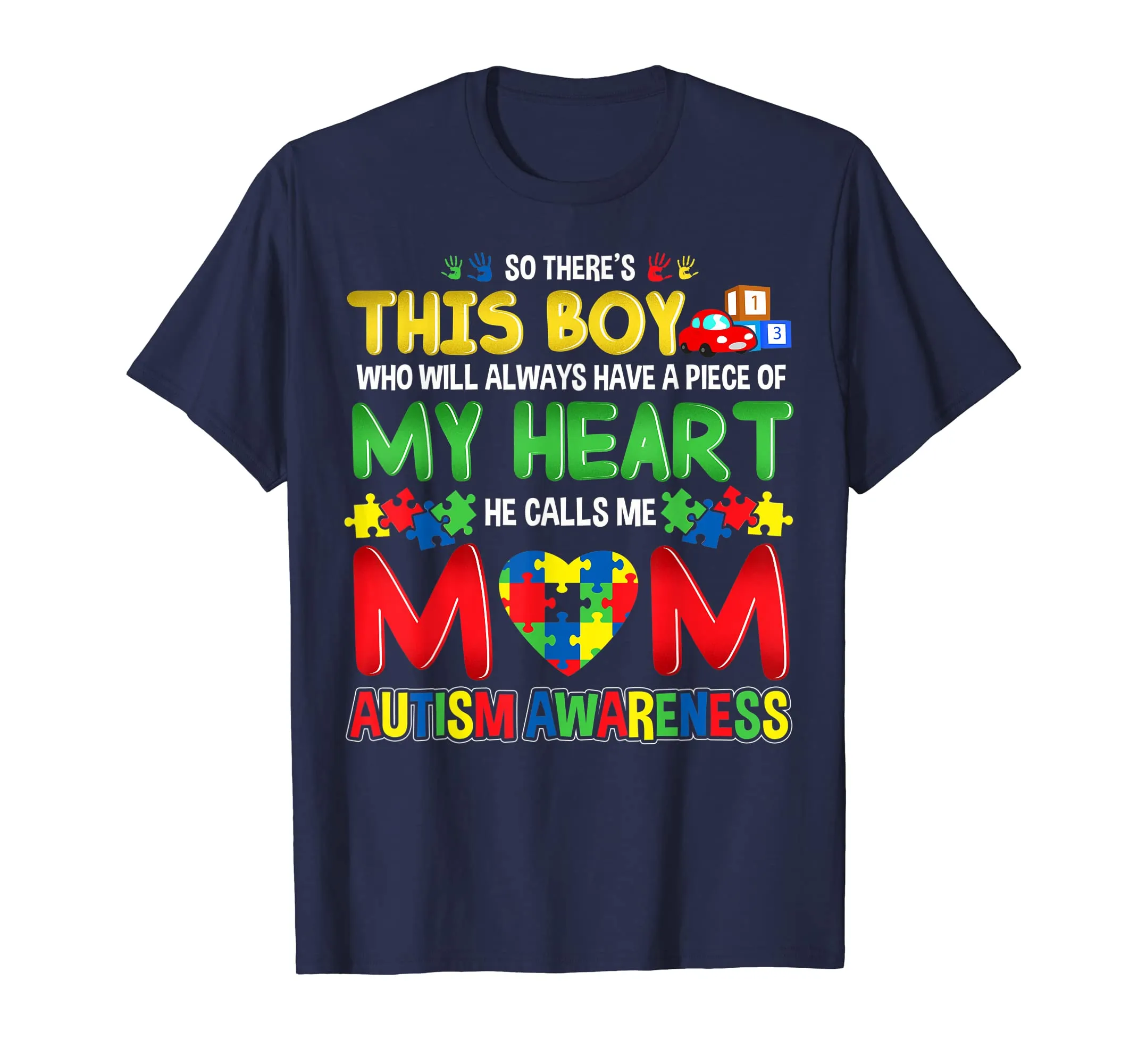 Mom Autism Awareness T-Shirt Mother of Boys Gift