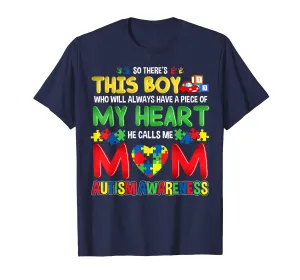 Mom Autism Awareness T-Shirt Mother of Boys Gift
