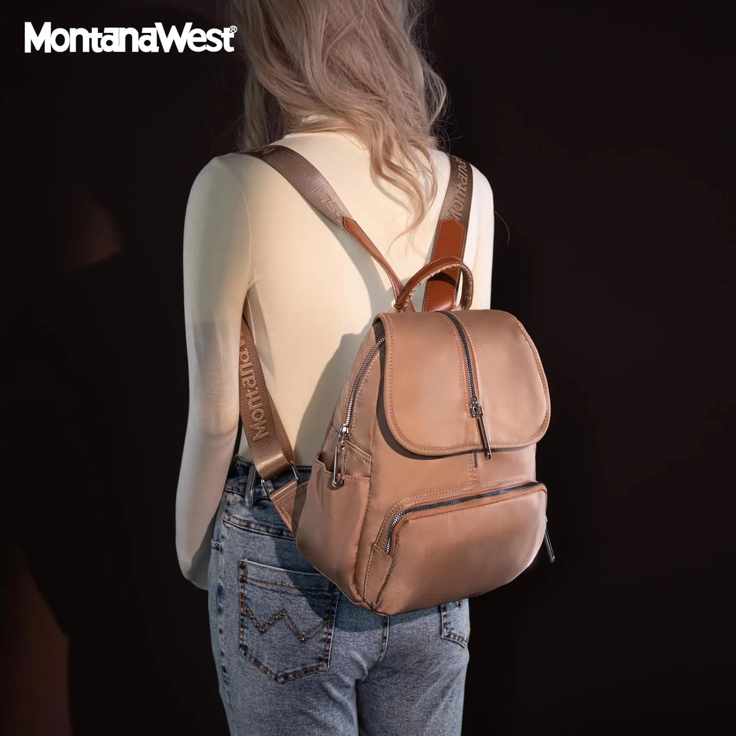 Montana West Small Backpack Purse for Women Lightweight Casual Backpacks with Anti-theft Back Pocket for Travel Work Day