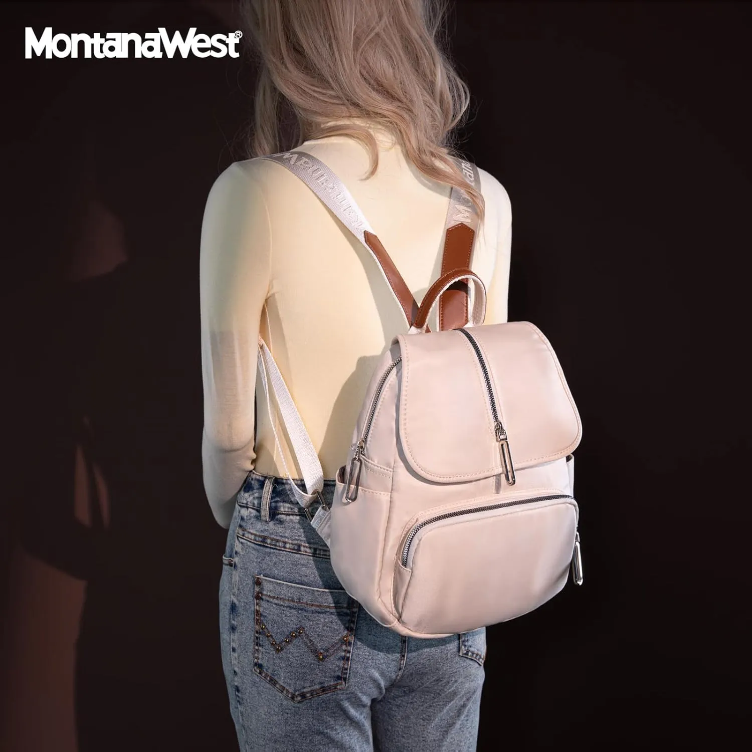 Montana West Small Backpack Purse for Women Lightweight Casual Backpacks with Anti-theft Back Pocket for Travel Work Day