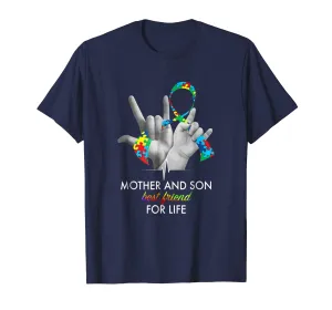 Mother And Son Best Friends For Life Autism Awareness Shirt