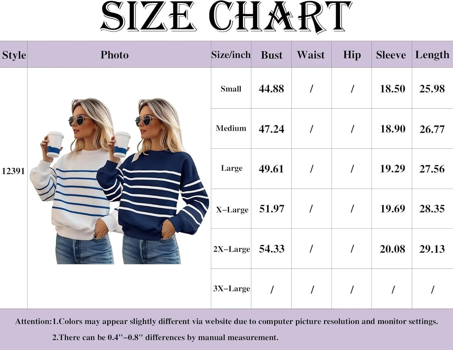 MsavigVice Women's Striped Sweatshirts with Pockets Color Block Long Sleeves Crew Neck Pullover Casual Loose Stylish Tops