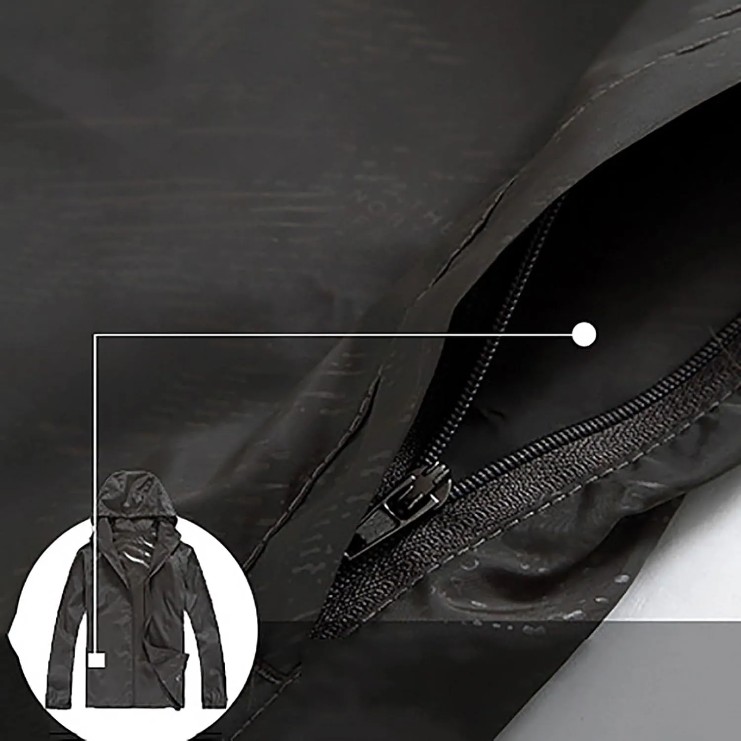 Muscularfit Mens Packable Rain Jacket Lightweight Waterproof Windbreaker Jackets Sun Hoodie Light Raincoats with Storage Bag
