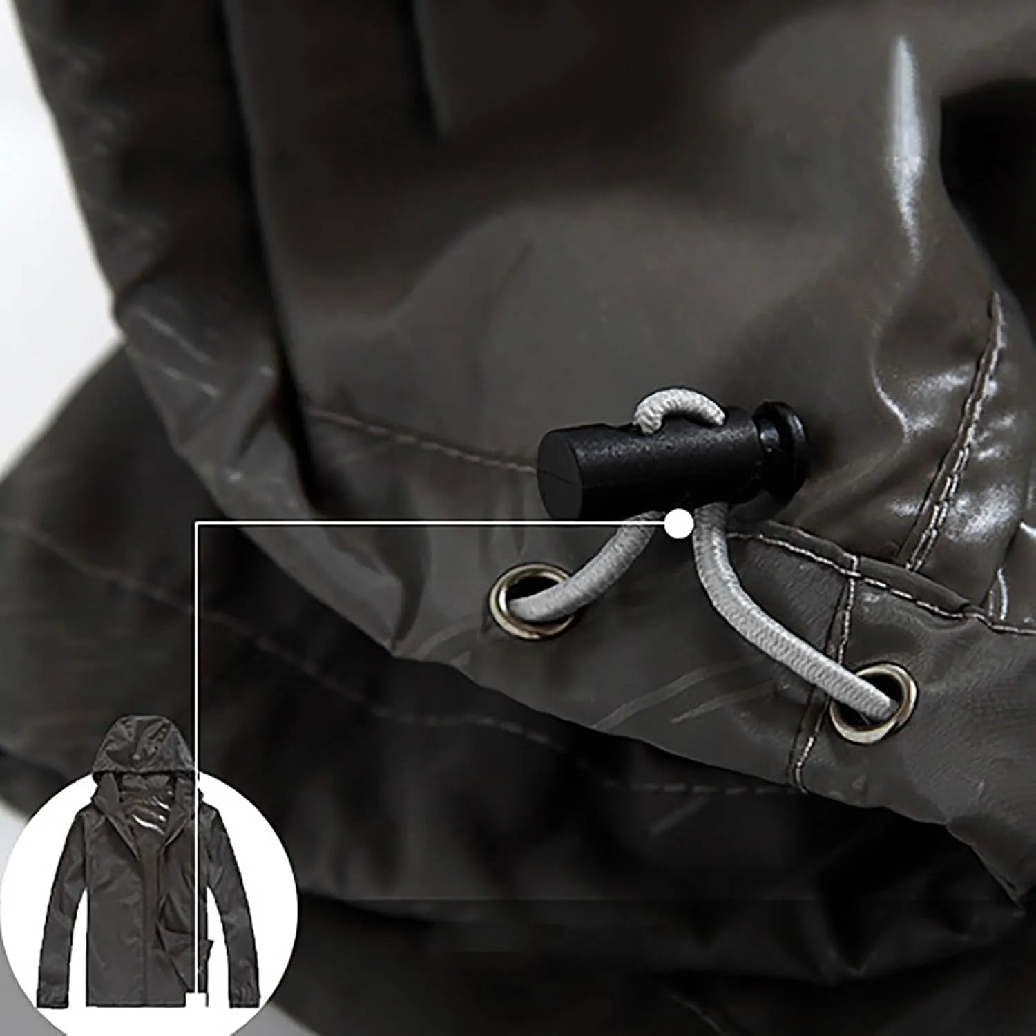 Muscularfit Mens Packable Rain Jacket Lightweight Waterproof Windbreaker Jackets Sun Hoodie Light Raincoats with Storage Bag