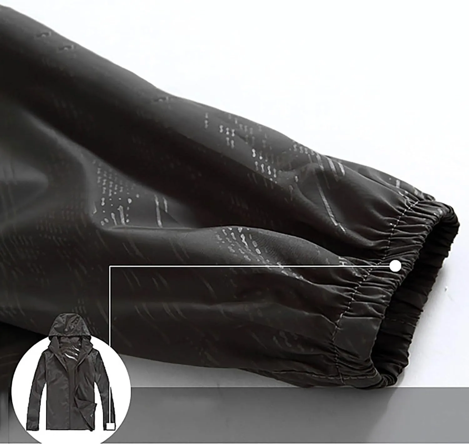 Muscularfit Mens Packable Rain Jacket Lightweight Waterproof Windbreaker Jackets Sun Hoodie Light Raincoats with Storage Bag
