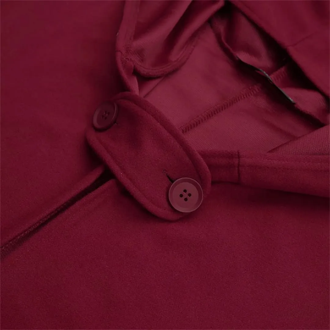 Niiyyjj Long Cape Women Hooded Wool Blend Cloak Coat Hoodies Poncho Warm Cosplay Outwear Windbreaker