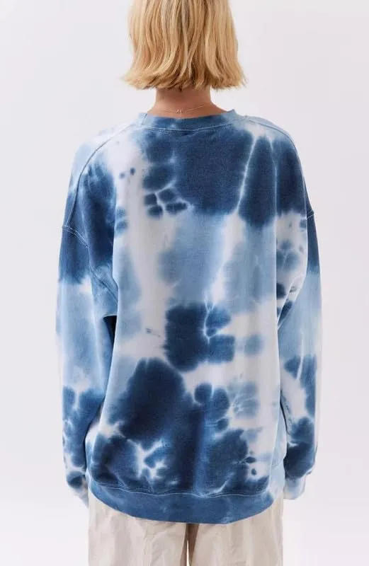 NUFIWI Tie Dye Heart Pattern Crew Neck Sweatshirt Long Sleeve Aesthetic Pink Pullover Tops Oversized Y2K Love Autumn Wear