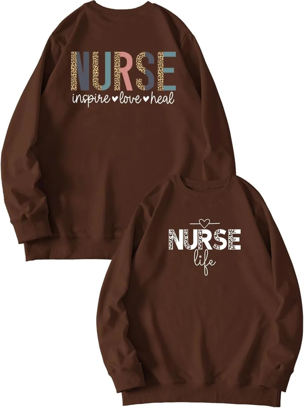 Nurse Life Nurse Sweatshirt Women Graphic Letter Print Long Sleeve Crew Neck Nursing School Graduation Pullover Top