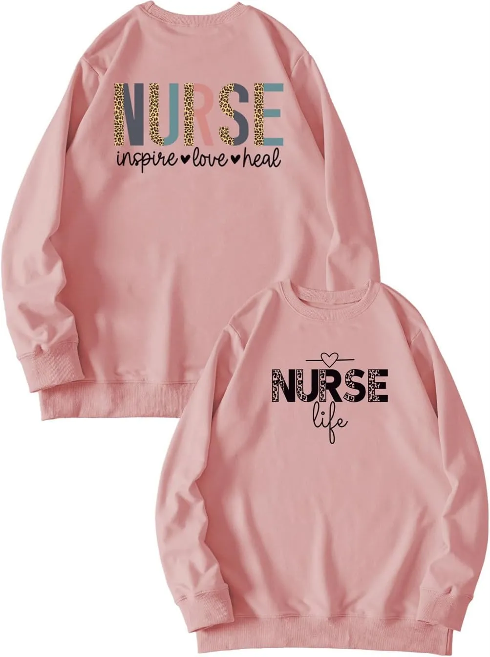 Nurse Life Nurse Sweatshirt Women Graphic Letter Print Long Sleeve Crew Neck Nursing School Graduation Pullover Top