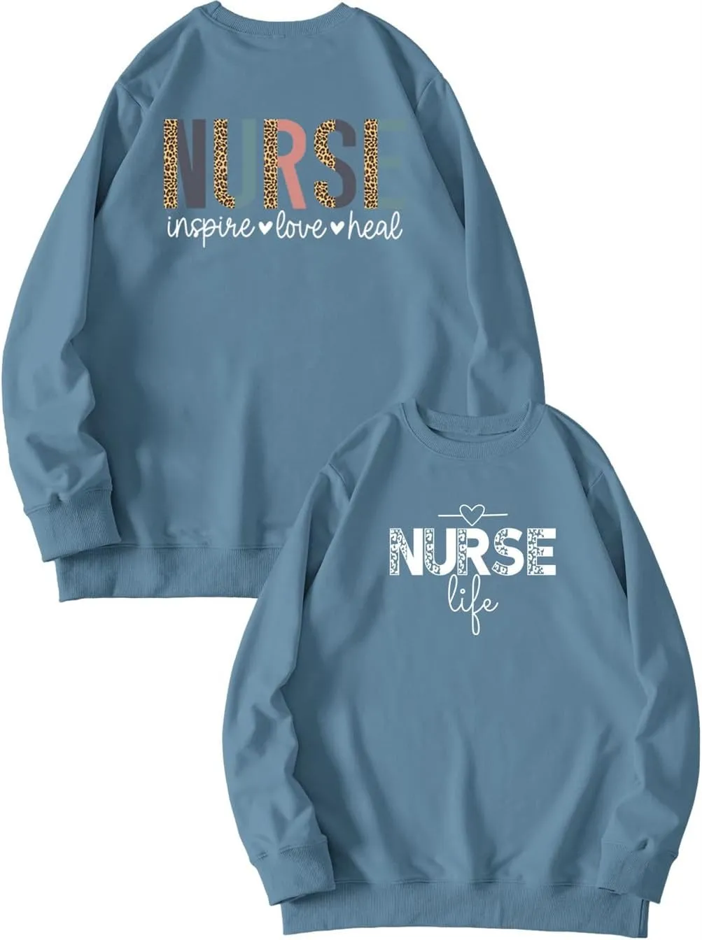Nurse Life Nurse Sweatshirt Women Graphic Letter Print Long Sleeve Crew Neck Nursing School Graduation Pullover Top
