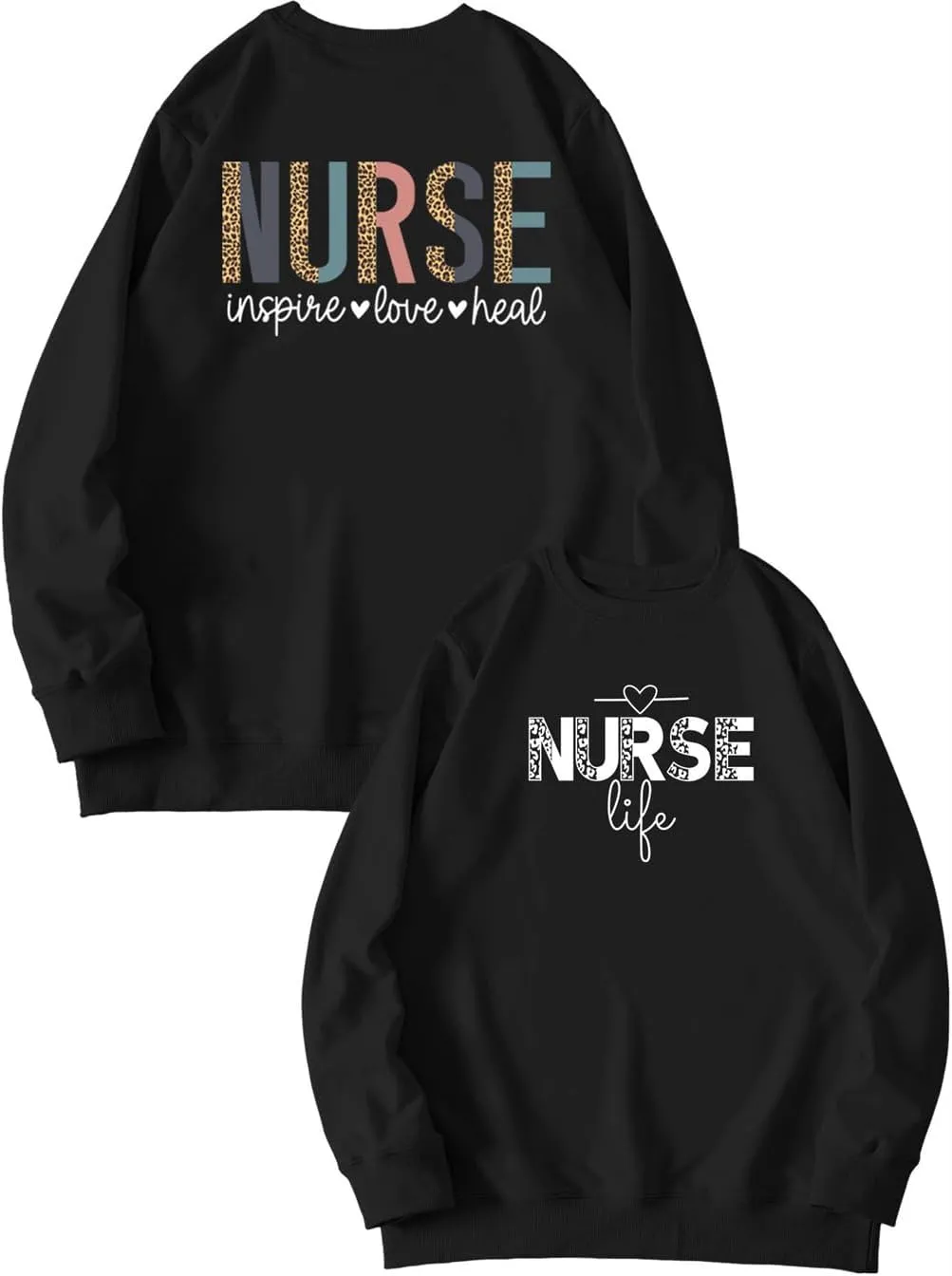 Nurse Life Nurse Sweatshirt Women Graphic Letter Print Long Sleeve Crew Neck Nursing School Graduation Pullover Top
