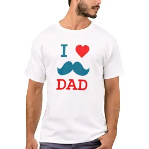 Nutcase Designer Round Neck Men's T-Shirt Wrinkle-Free Poly Cotton Tees - I Love DAD