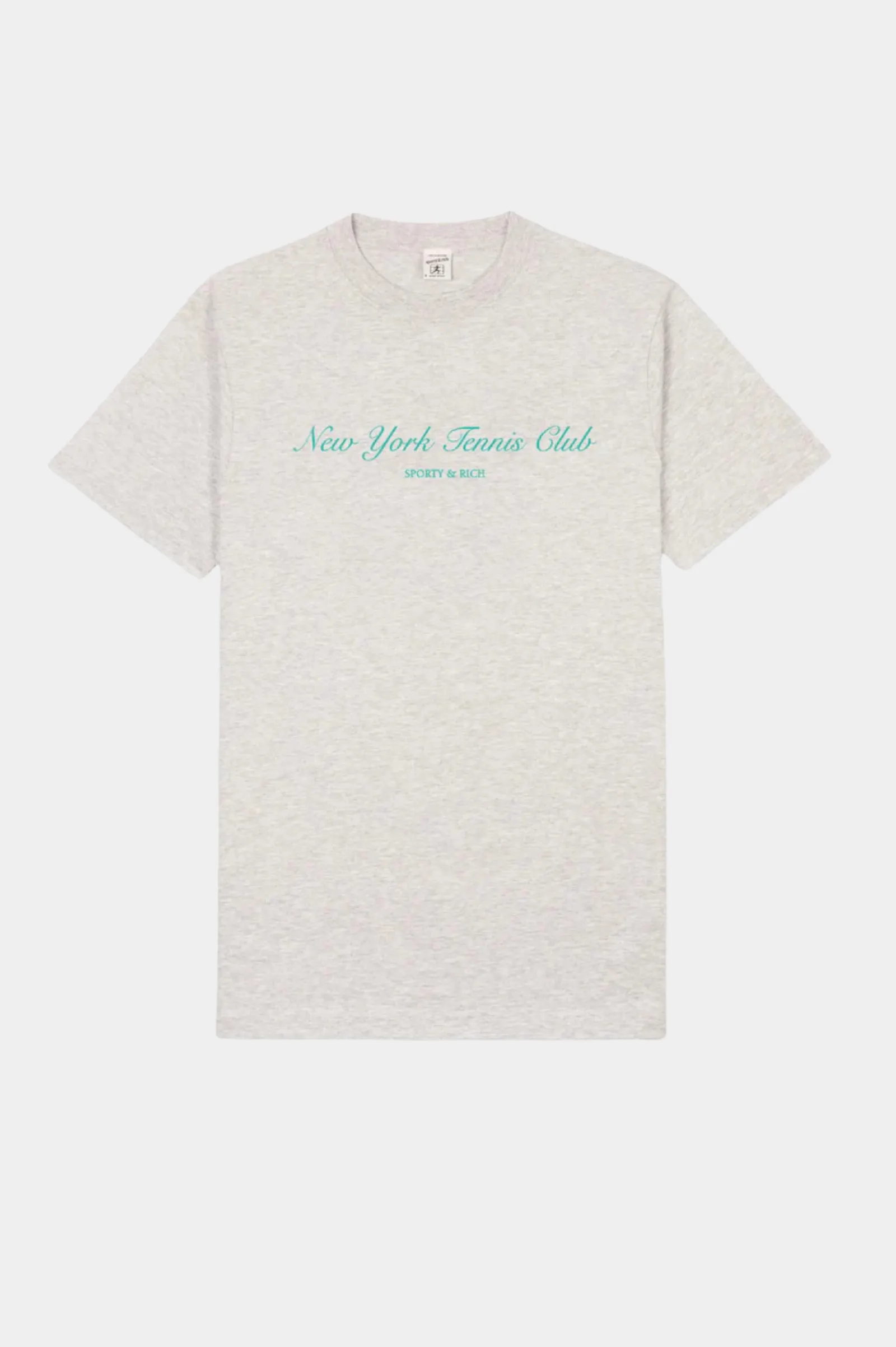 NY TENNIS CLUB T-SHIRT HEATHER GRAY/CARIBBEAN