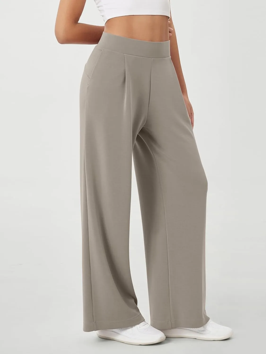 ODODOS Modal Soft Wide Leg Pants for Women High Waist Casual Relaxed Pants with Pockets-27/29"/ 31" Inseam