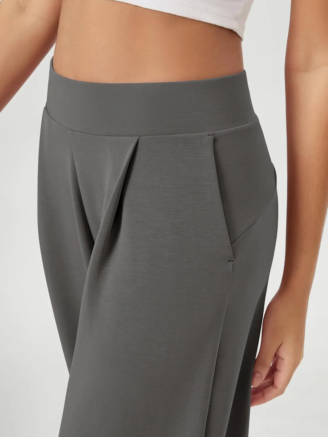 ODODOS Modal Soft Wide Leg Pants for Women High Waist Casual Relaxed Pants with Pockets-27/29"/ 31" Inseam