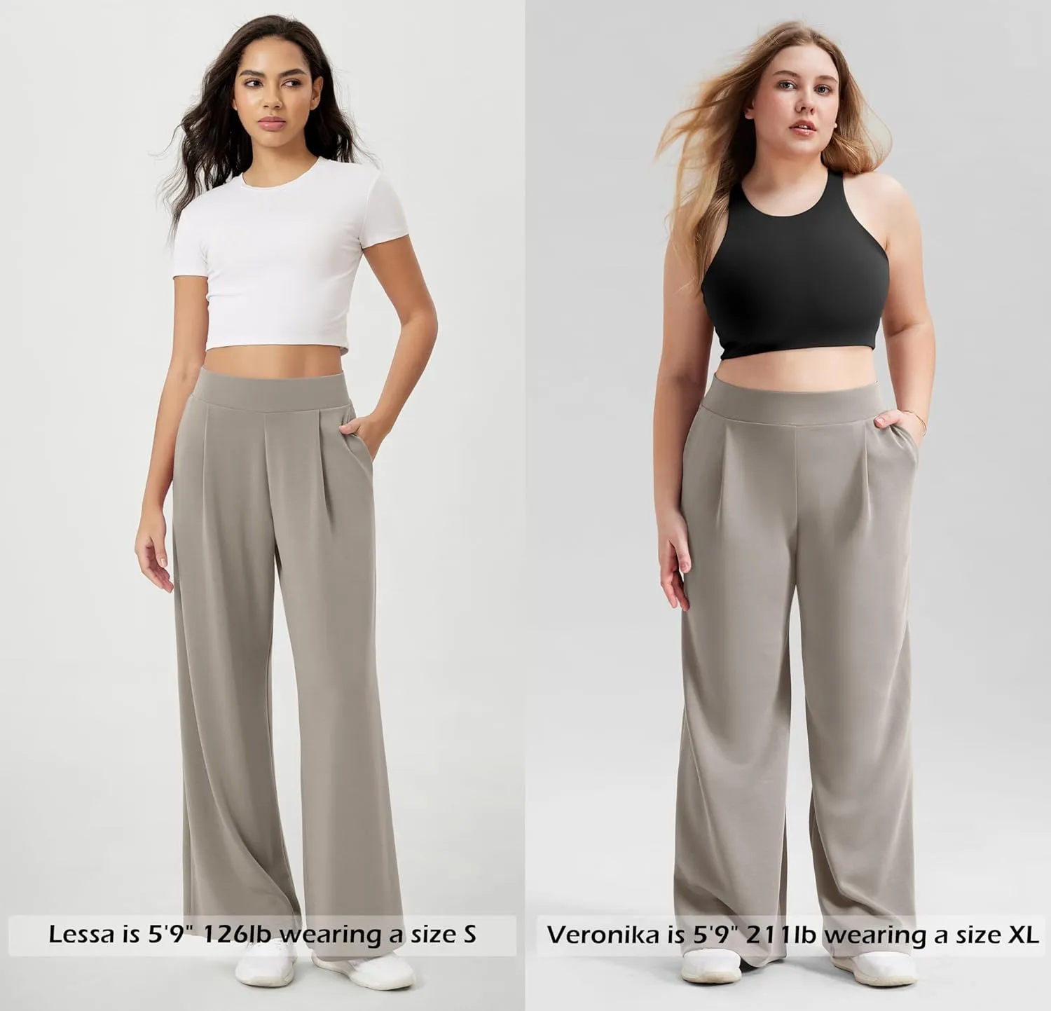 ODODOS Modal Soft Wide Leg Pants for Women High Waist Casual Relaxed Pants with Pockets-27/29"/ 31" Inseam