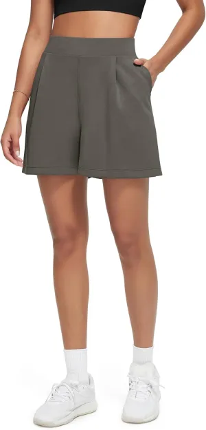 ODODOS Modal Soft Wide Leg Shorts for Women High Waist Casual Relaxed Shorts with Pockets-Inseam 4"/ 6"