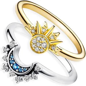 Opal Rings for Women,925 Sterling Silver Stackable Cubic Zirconia Ring Set Crown Rings Opal Stone Crystal Jewelry