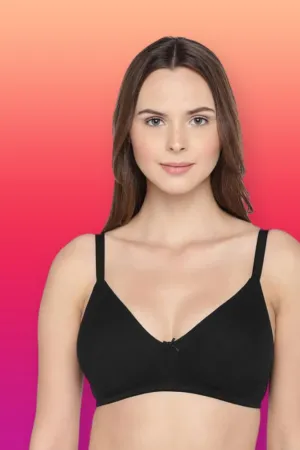 Organic Cotton  Antimicrobial  Seamless Side Support Bra-ISB057-Black-
