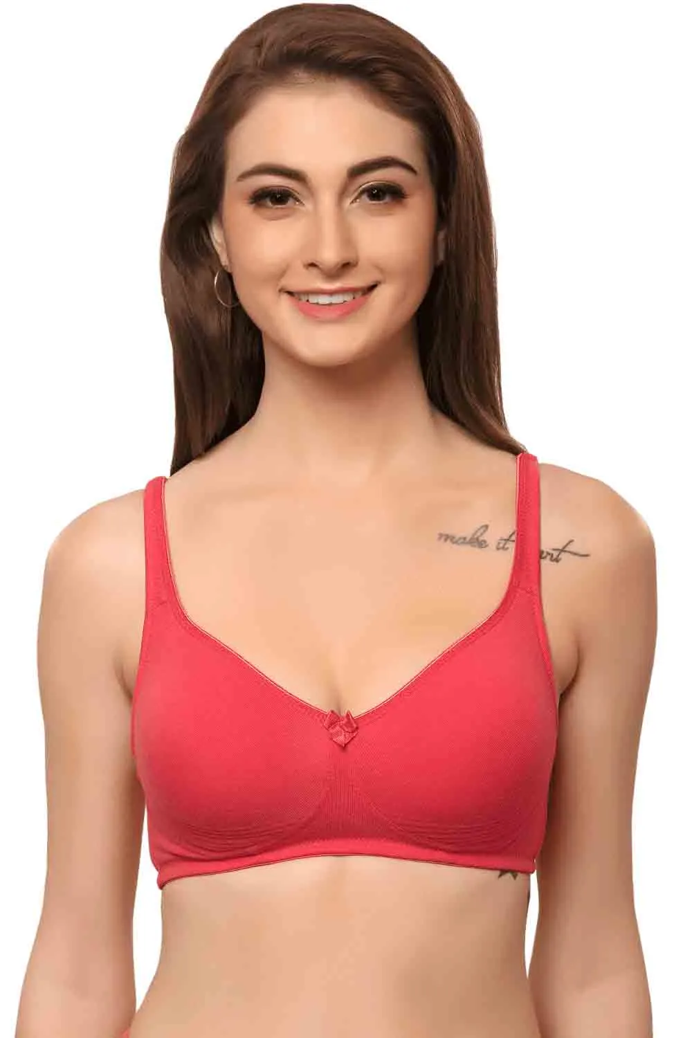Organic Cotton  Antimicrobial  Seamless Side Support Bra (Pack of 3)-ISB057-Black_Black_B.Pink-