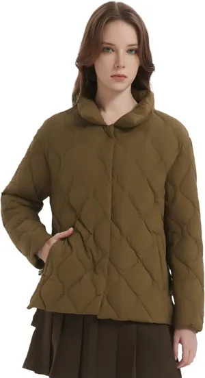 Orolay Women's Oversized Puffer Jacket Lightweight Quilted Down Coat Water Repellent Casual Outerwear