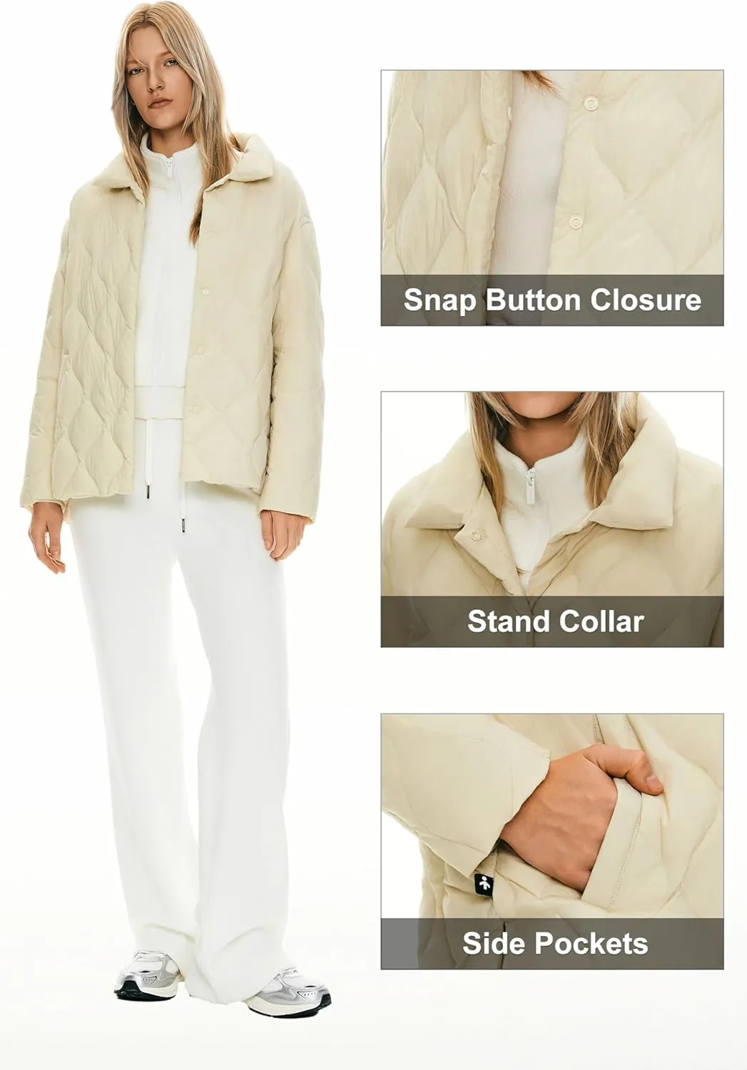 Orolay Women's Oversized Puffer Jacket Lightweight Quilted Down Coat Water Repellent Casual Outerwear