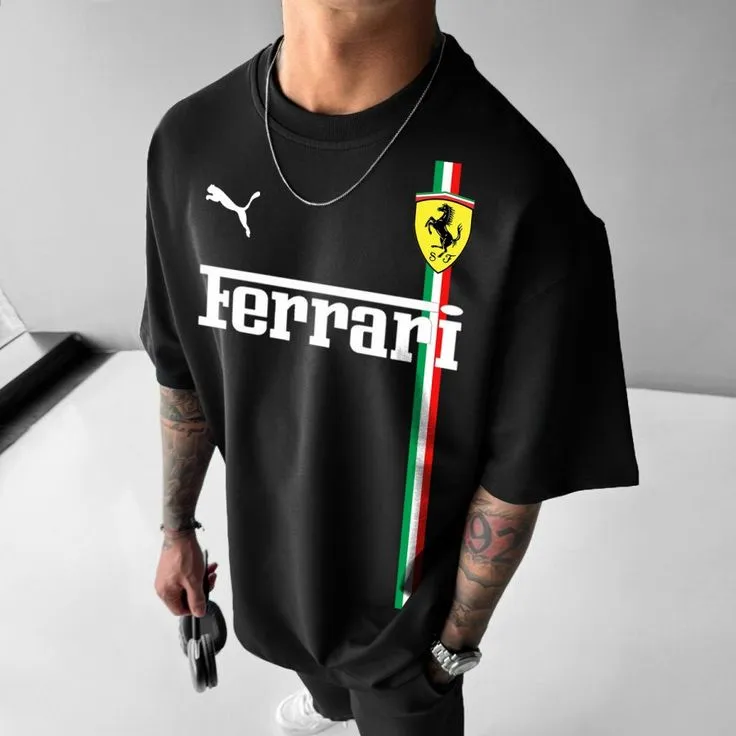 Oversized Racing Casual Men's T-Shirt