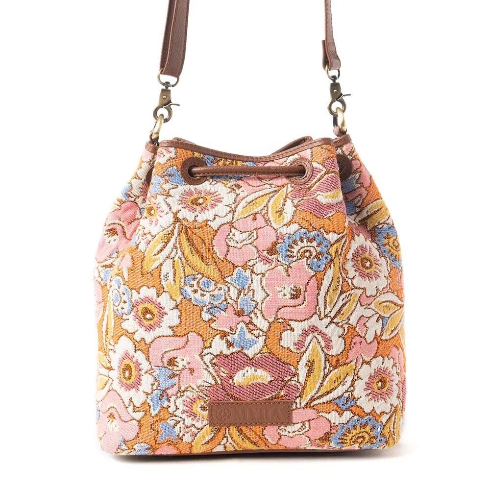 Pastel Desert Sunrise Bucket Bag In Brown
