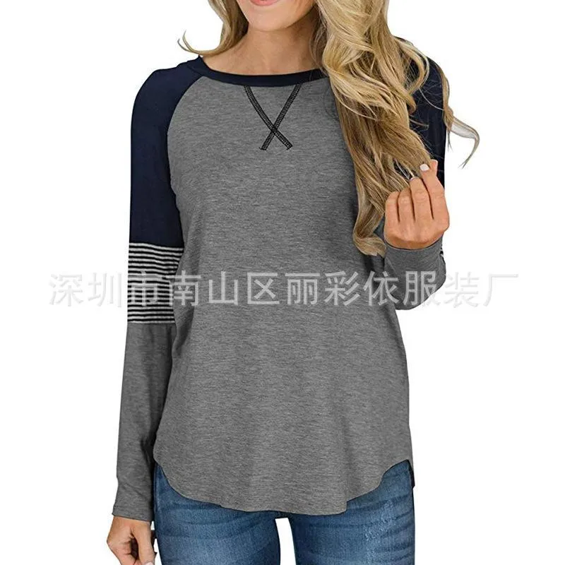 Patchwork Loose Regular Scoop T-shirt