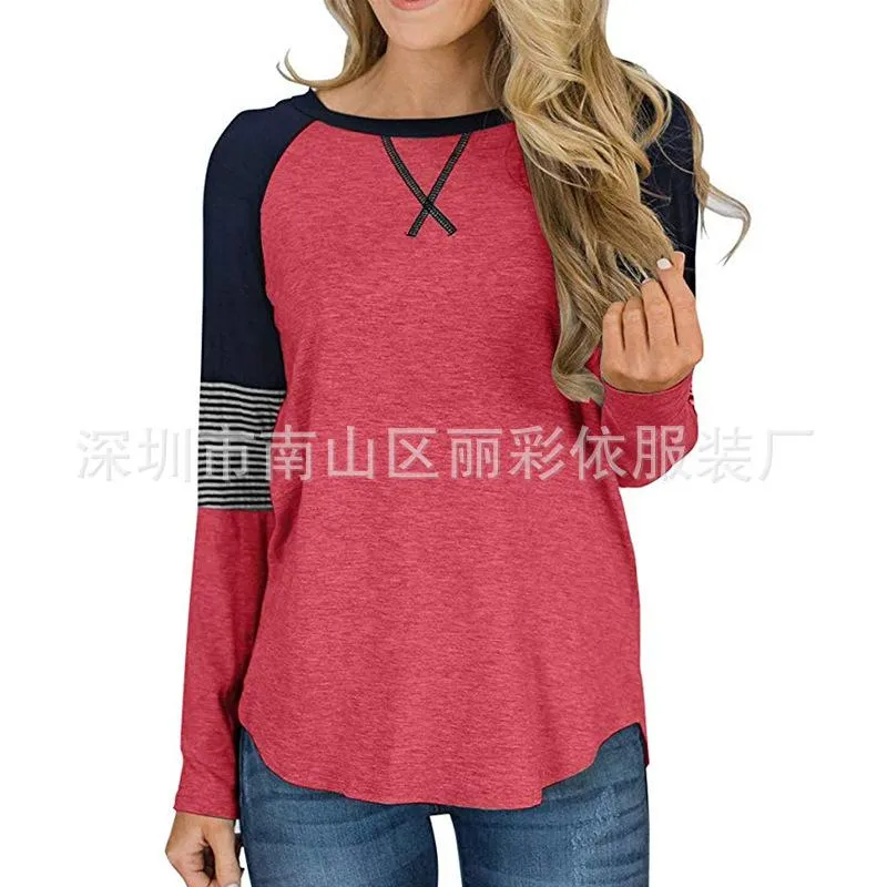 Patchwork Loose Regular Scoop T-shirt