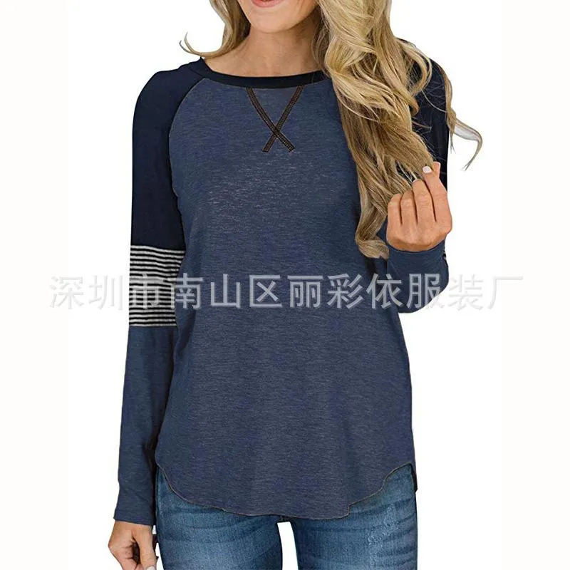 Patchwork Loose Regular Scoop T-shirt