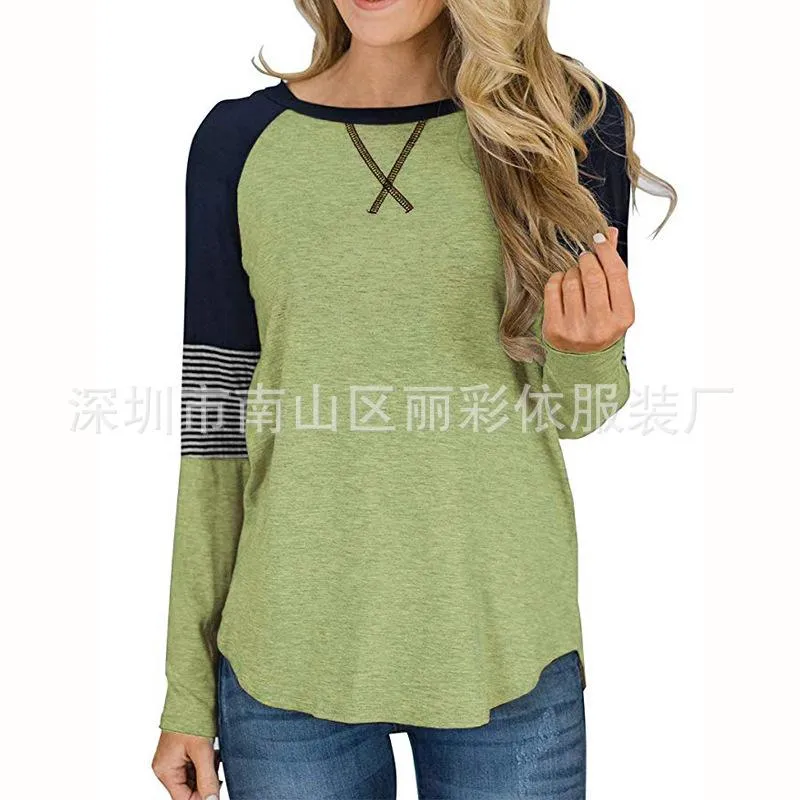 Patchwork Loose Regular Scoop T-shirt
