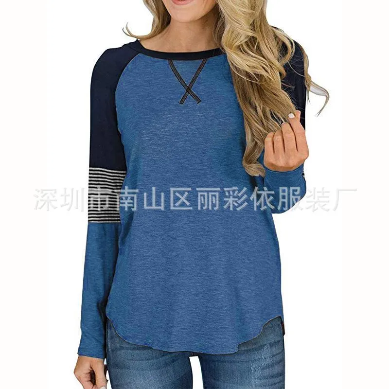 Patchwork Loose Regular Scoop T-shirt