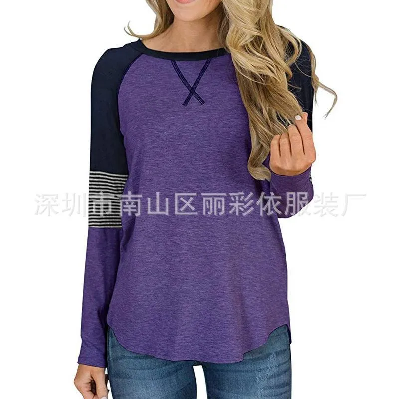 Patchwork Loose Regular Scoop T-shirt