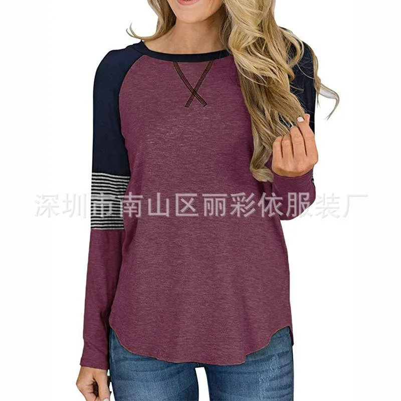 Patchwork Loose Regular Scoop T-shirt
