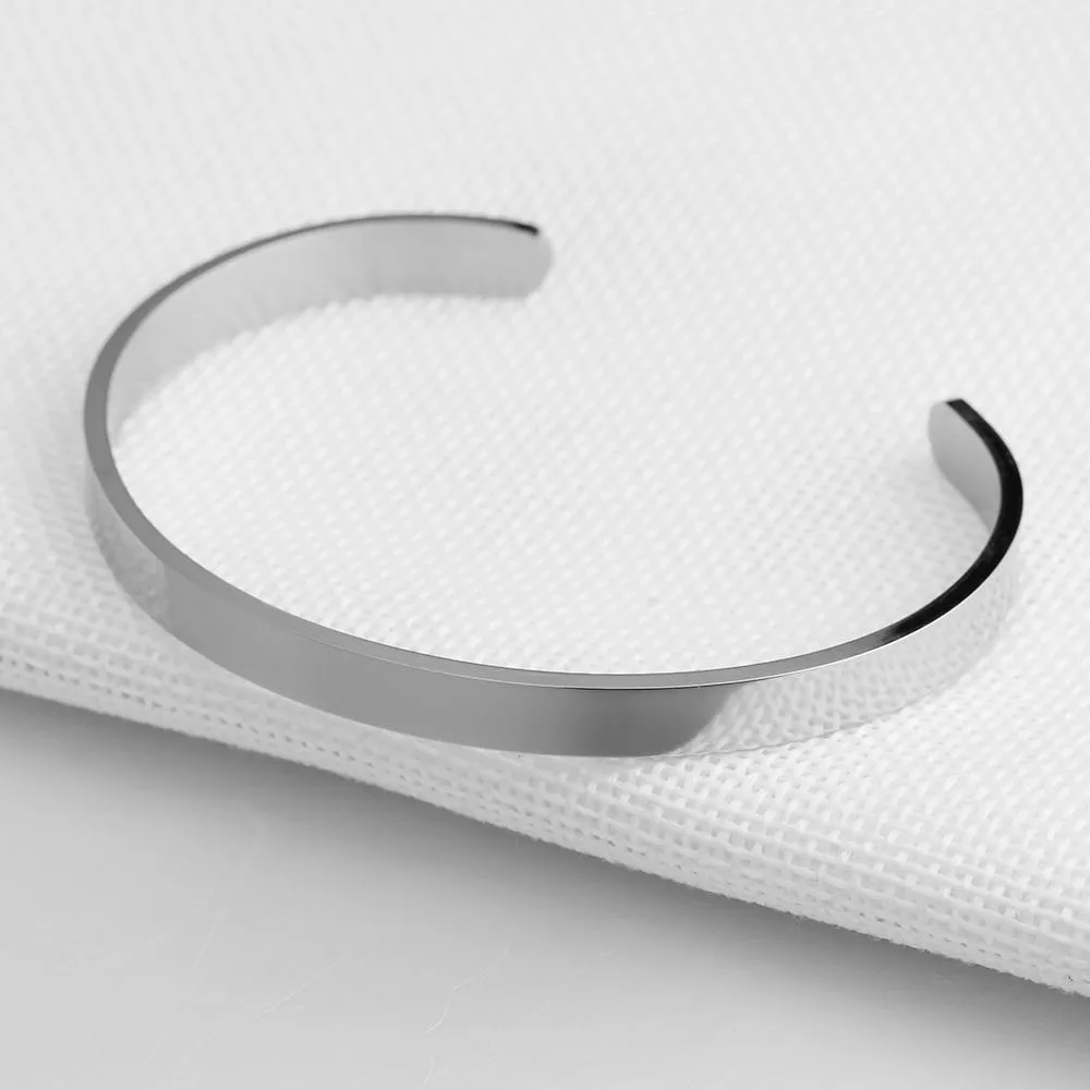 Personalize Your Name 6mm Cuff Bangle
