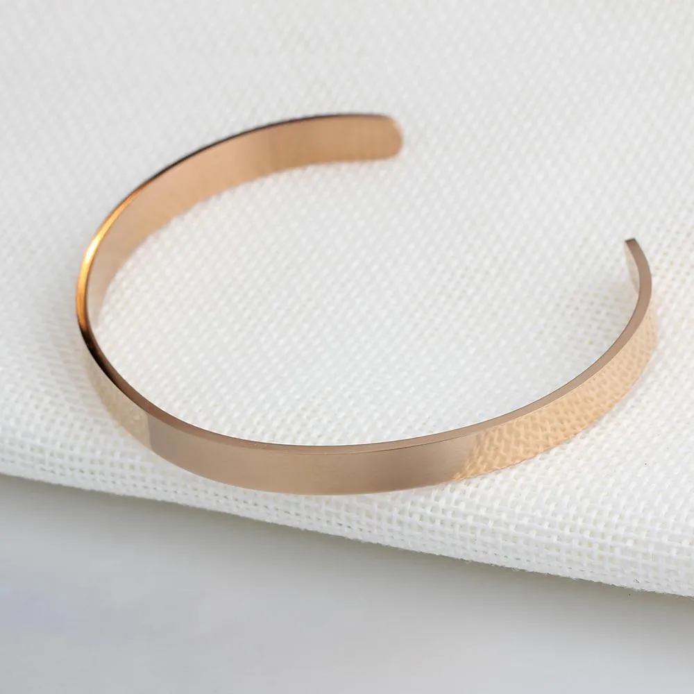 Personalize Your Name 6mm Cuff Bangle