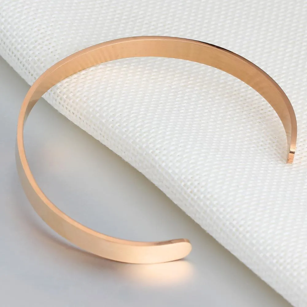 Personalize Your Name 6mm Cuff Bangle