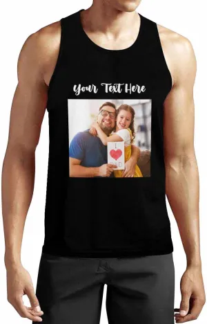 Personalized Face Tank Tops for Men Custom Funny Men's Graphic Tanks Top with Photo