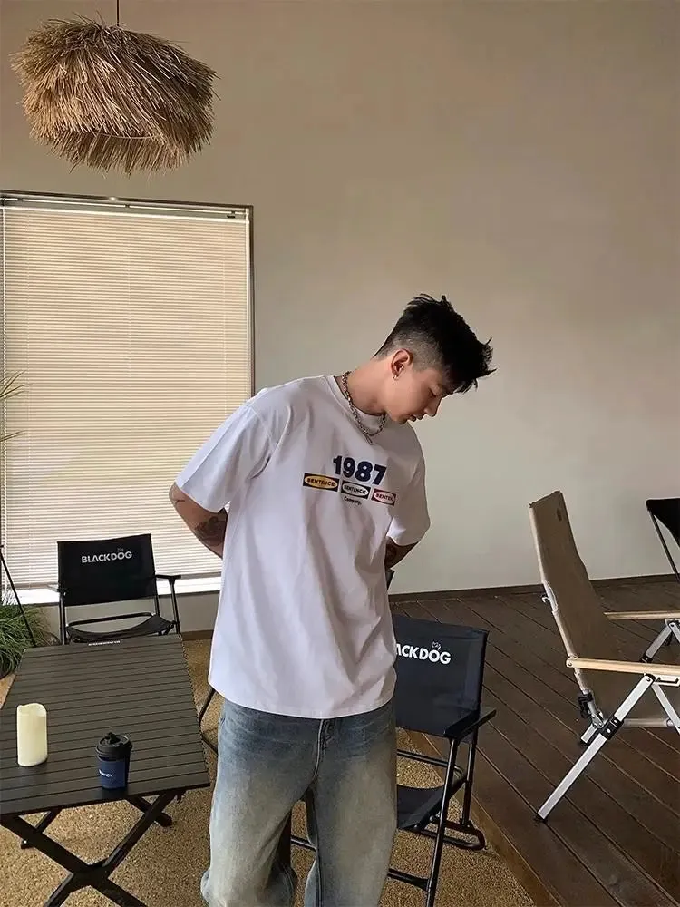 Peter Casual T-Shirt | Kurzärmeliges T-Shirt im modernen koreanischen Stil mit Druck