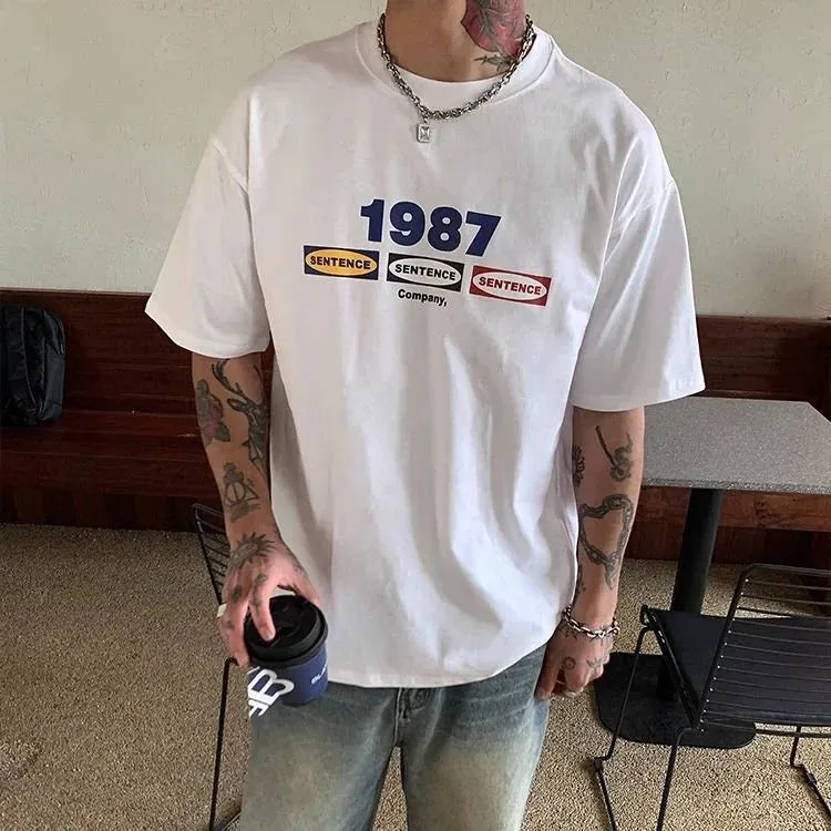 Peter Casual T-Shirt | Kurzärmeliges T-Shirt im modernen koreanischen Stil mit Druck