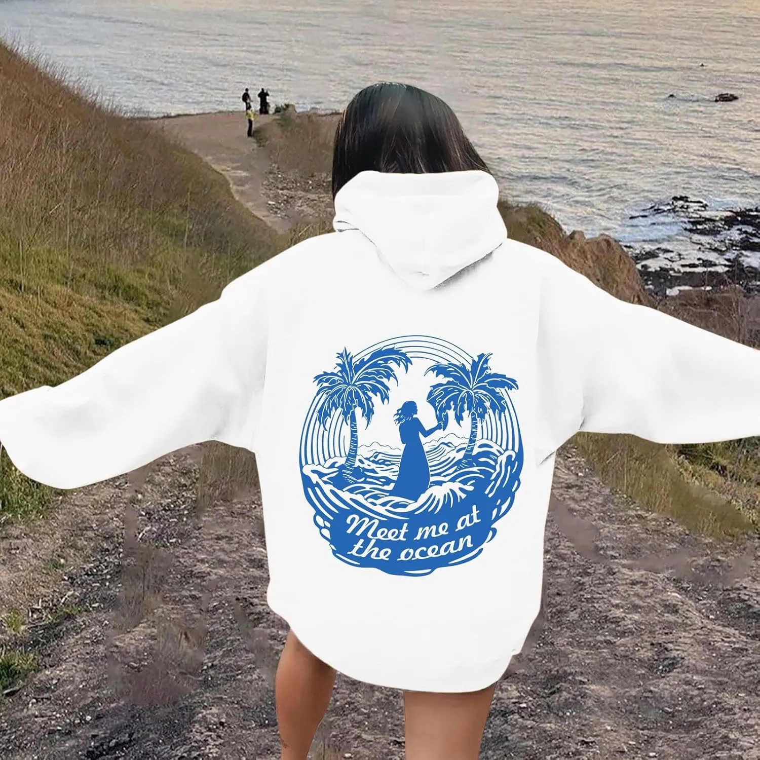 Pink Graphic Hoodie for Women Cute Preppy Sweatshirt Long Sleeve Pink Puff Graphic Pullover for Teen Girls