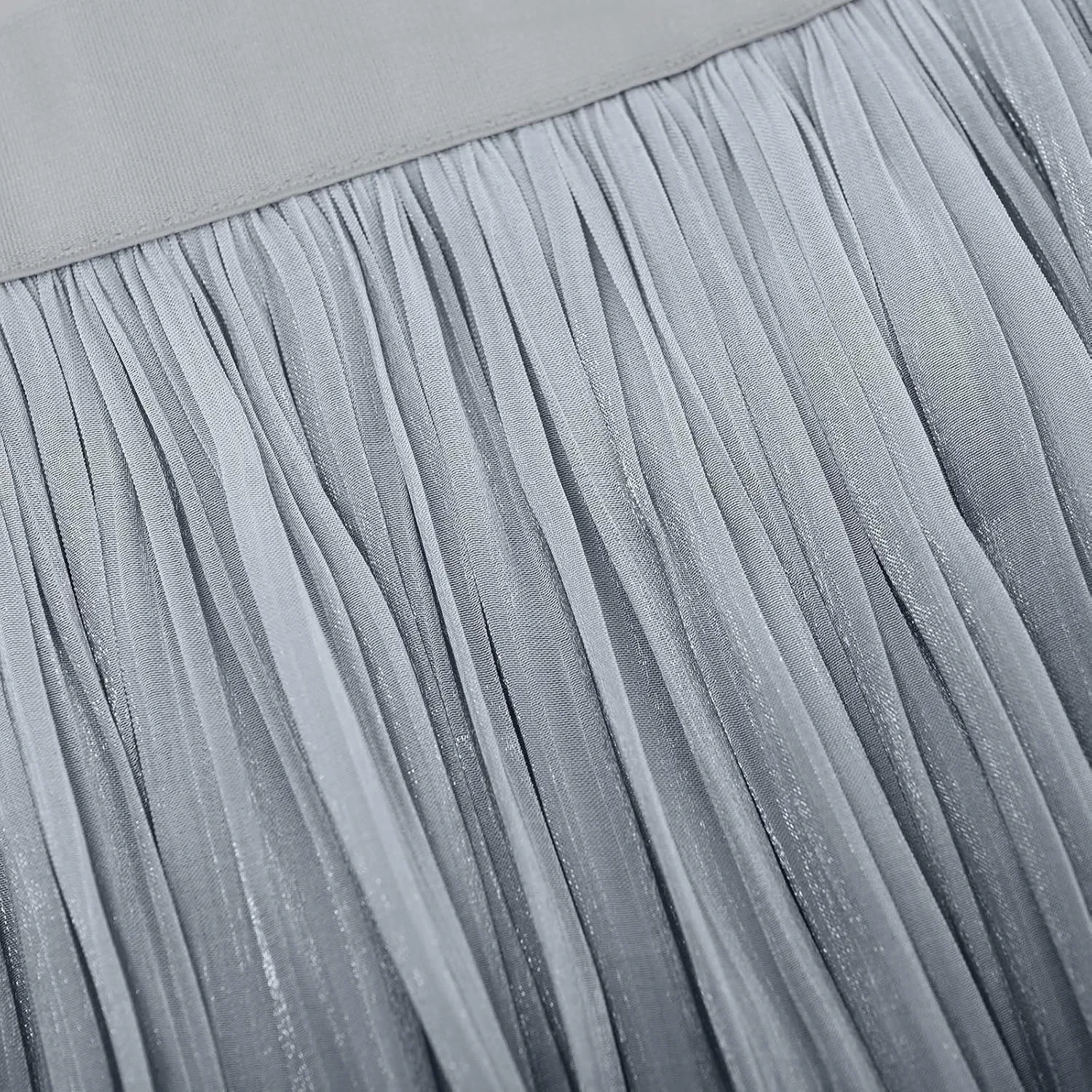 Pleated Midi Skirts for Women High Waisted Chiffon Flare Casual Skirt 2025 Trendy A-Line Mesh Layered Tulle Skirts