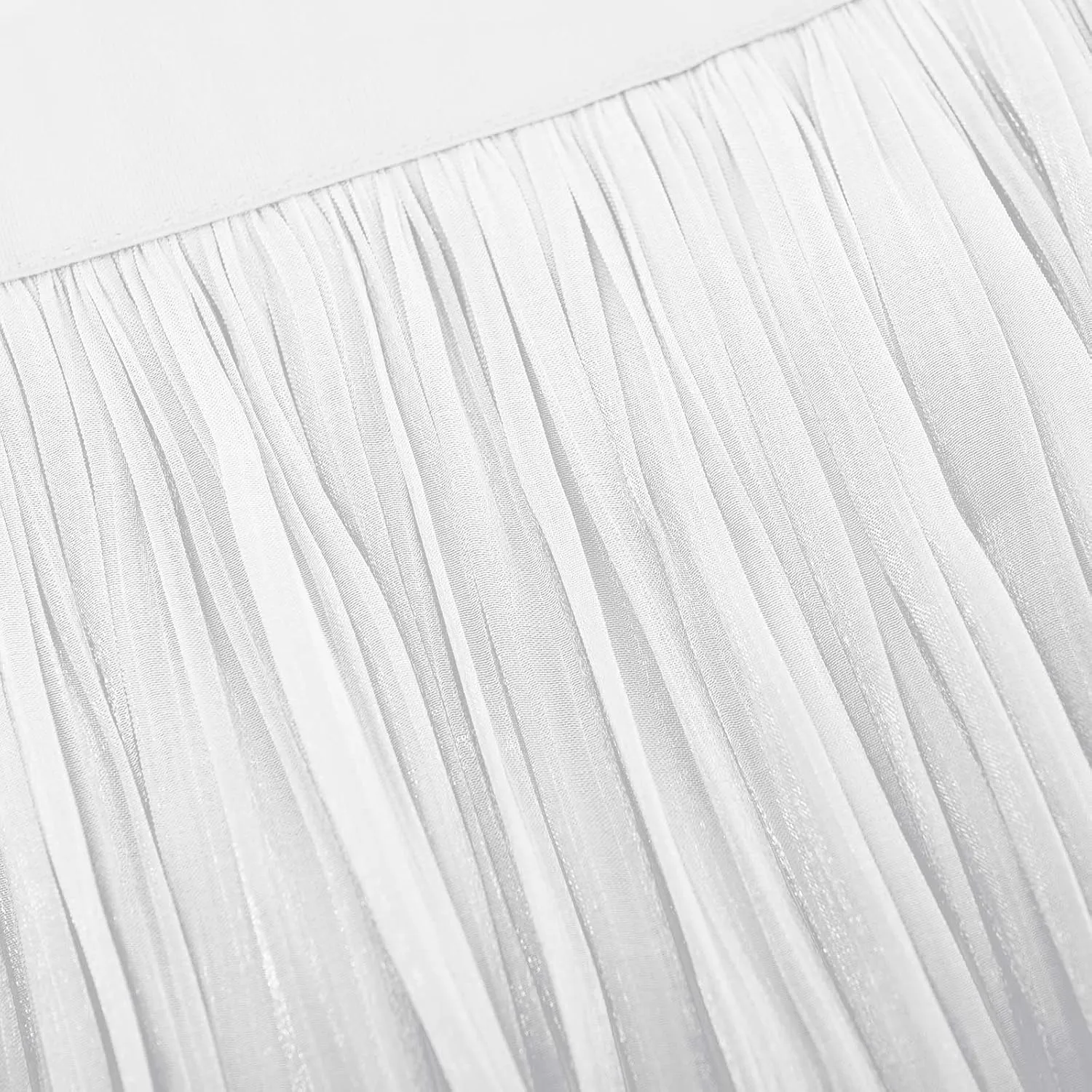 Pleated Midi Skirts for Women High Waisted Chiffon Flare Casual Skirt 2025 Trendy A-Line Mesh Layered Tulle Skirts