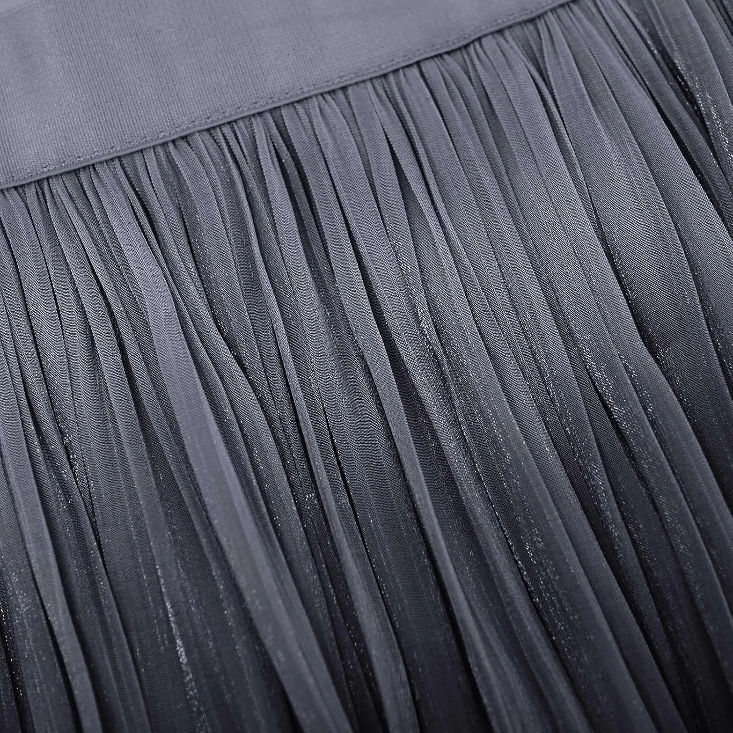 Pleated Midi Skirts for Women High Waisted Chiffon Flare Casual Skirt 2025 Trendy A-Line Mesh Layered Tulle Skirts