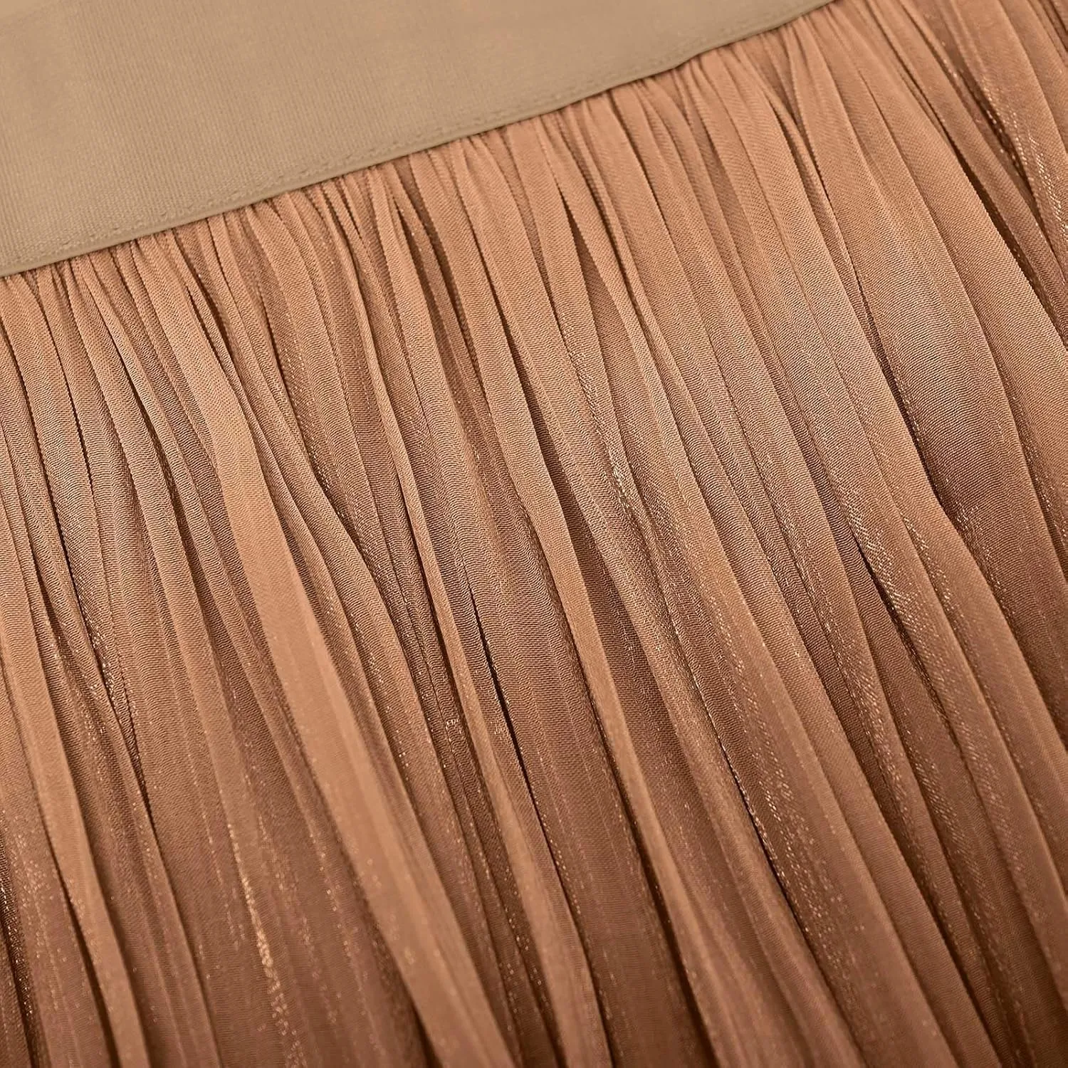 Pleated Midi Skirts for Women High Waisted Chiffon Flare Casual Skirt 2025 Trendy A-Line Mesh Layered Tulle Skirts